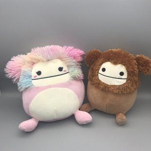 Squishmallow 8” Benny & Caparinne Bigfoot Plush Brown Pink Yeti Fantasy Squad